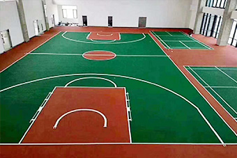 青岛厂区室内硅pu篮球场建设完工